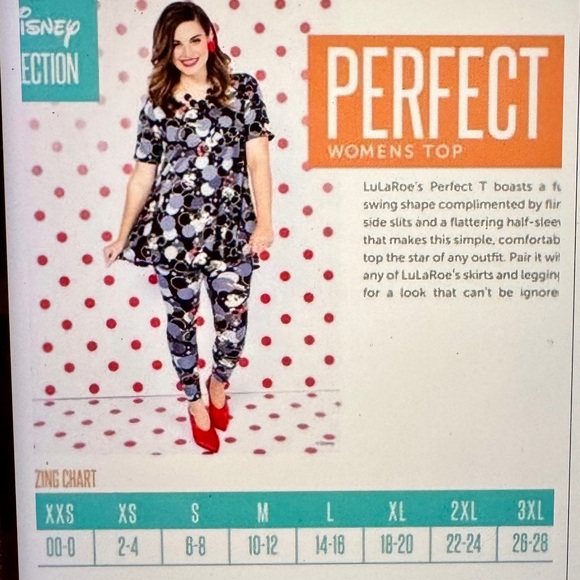 Disney x LuLaRoe Alice in Wonderland Perfect Women’s Top NWT - Picture 10 of 10